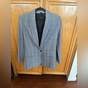 Equipment blazer dark blue plaid size 2